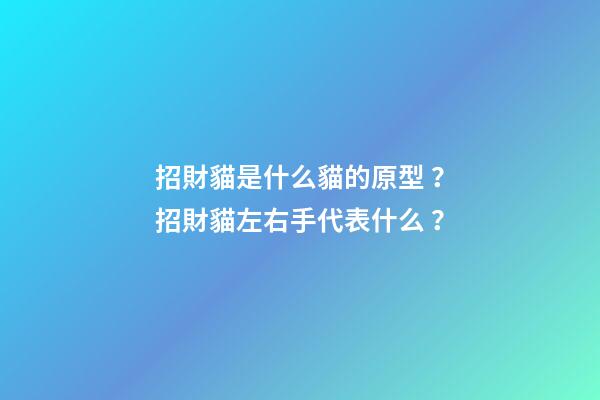 招財貓是什么貓的原型？招財貓左右手代表什么？